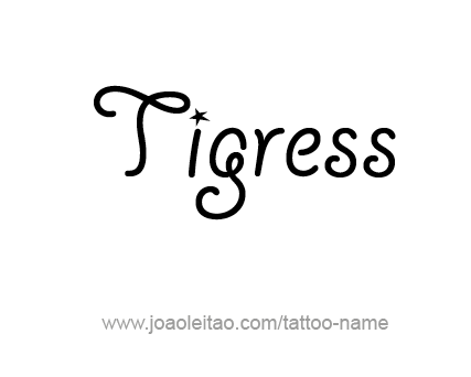 Tattoo Design Animal Name Tigress