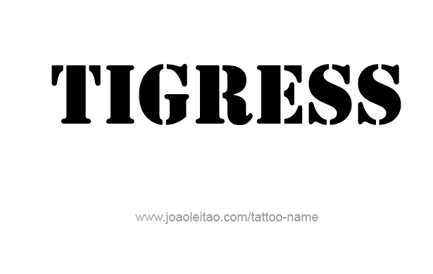 Tattoo Design Animal Name Tigress