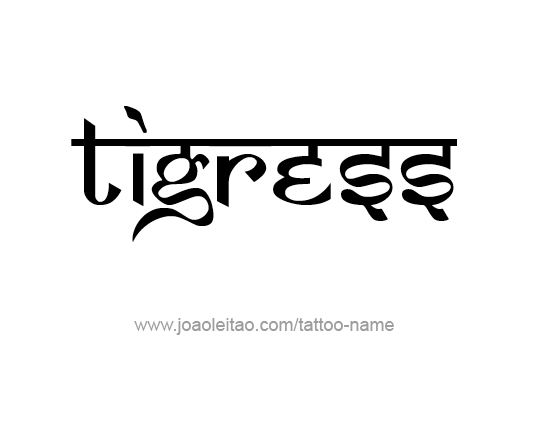 Tattoo Design Animal Name Tigress