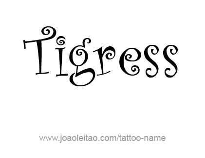 Tattoo Design Animal Name Tigress