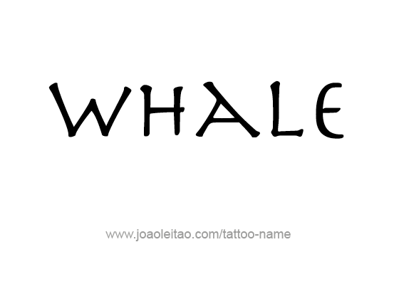 Tattoo Design Animal Name Whale