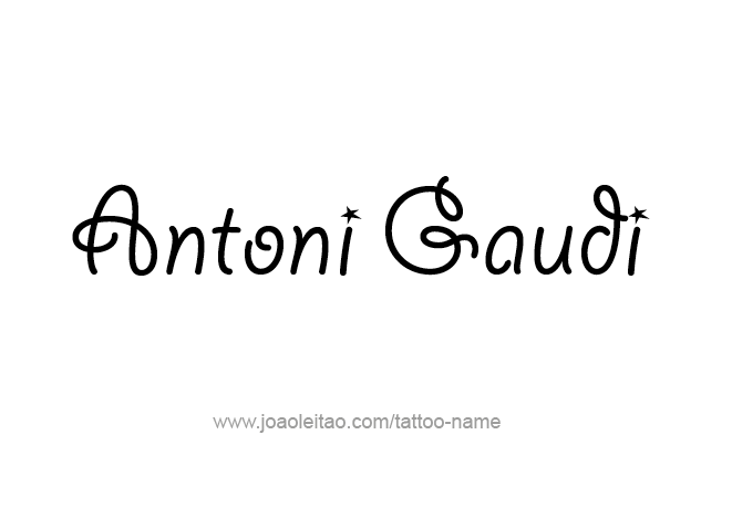 Tattoo Design Artist Name Antoni Gaudi
