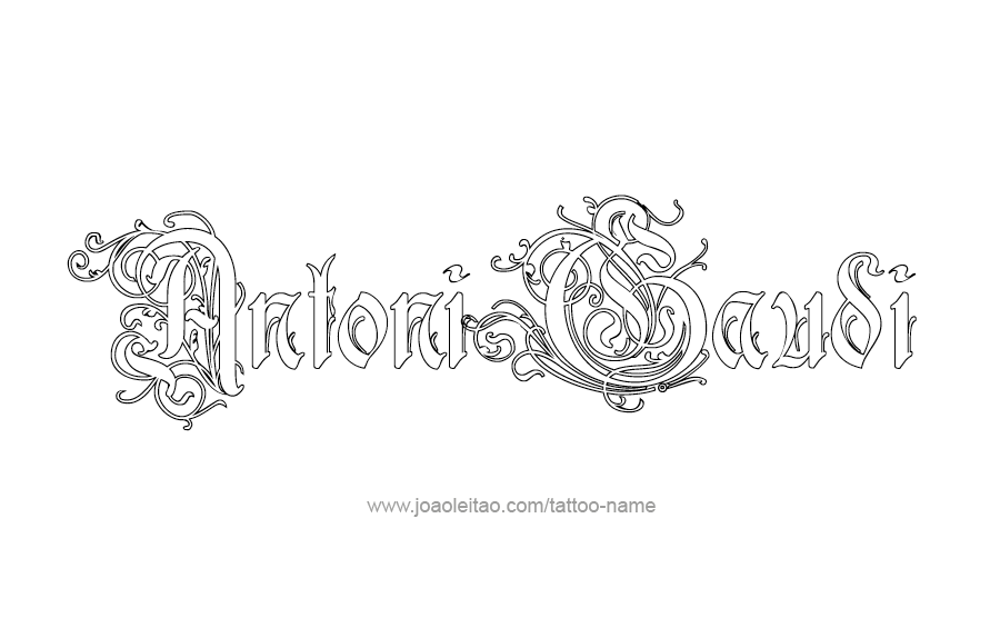 Tattoo Design Artist Name Antoni Gaudi