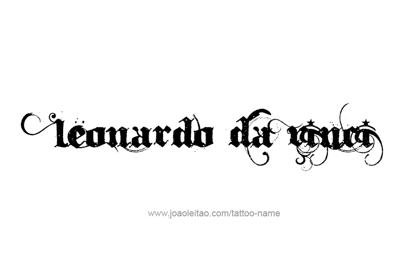 Tattoo Design Artist Name Leonardo Da Vinci