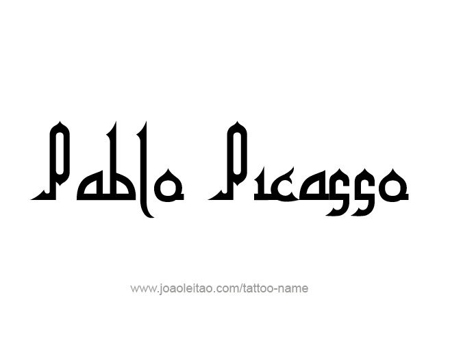 Tattoo Design Artist Name Pablo Picasso