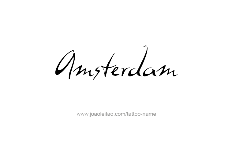 Tattoo Design City Name Amsterdam