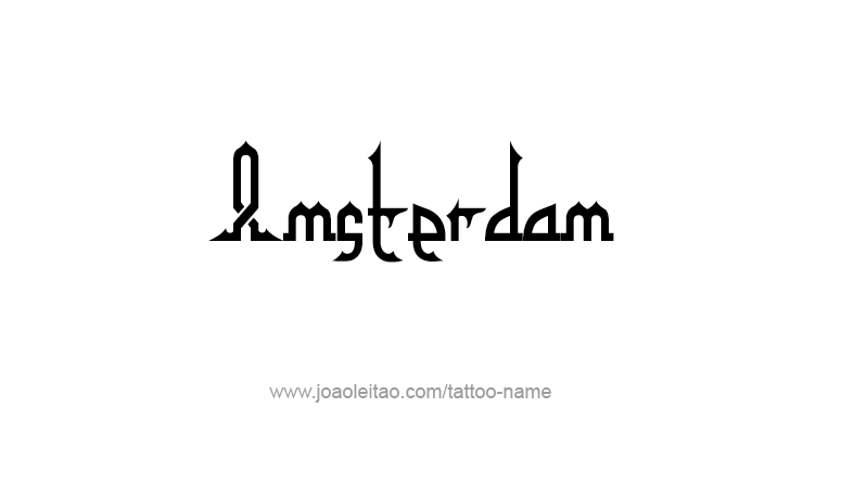 Tattoo Design City Name Amsterdam