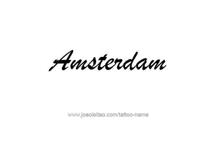 Tattoo Design City Name Amsterdam