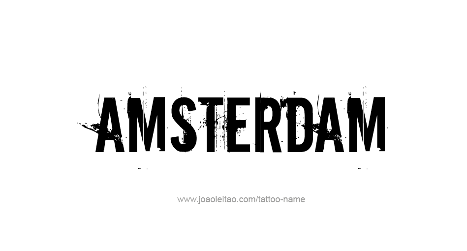 Tattoo Design City Name Amsterdam