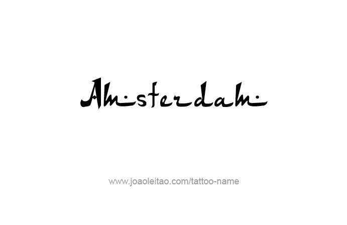 Tattoo Design City Name Amsterdam