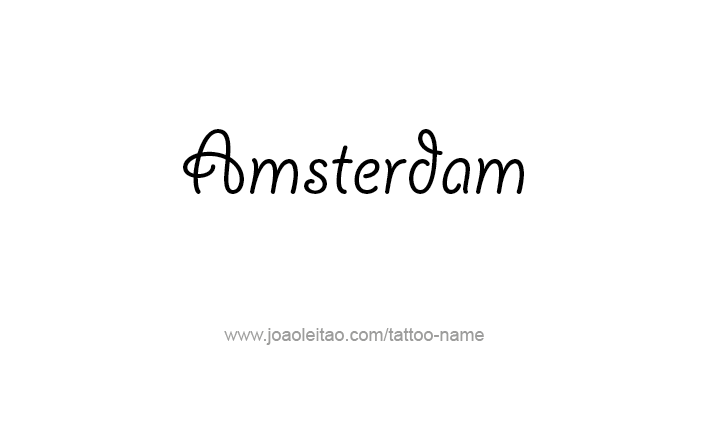 Tattoo Design City Name Amsterdam