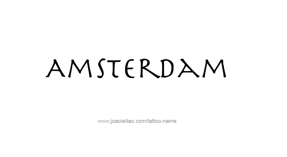 Tattoo Design City Name Amsterdam