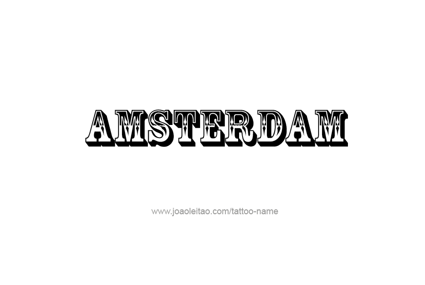 Tattoo Design City Name Amsterdam