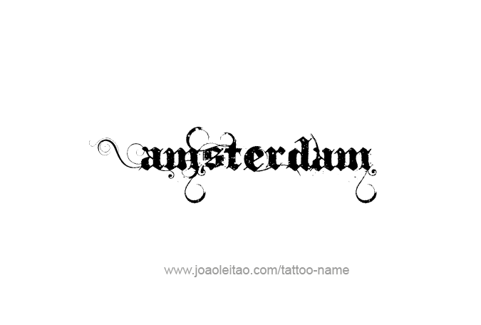 Tattoo Design City Name Amsterdam