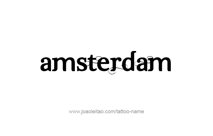 Tattoo Design City Name Amsterdam