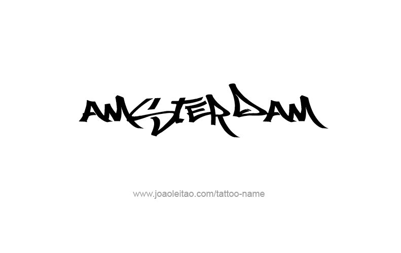 Tattoo Design City Name Amsterdam