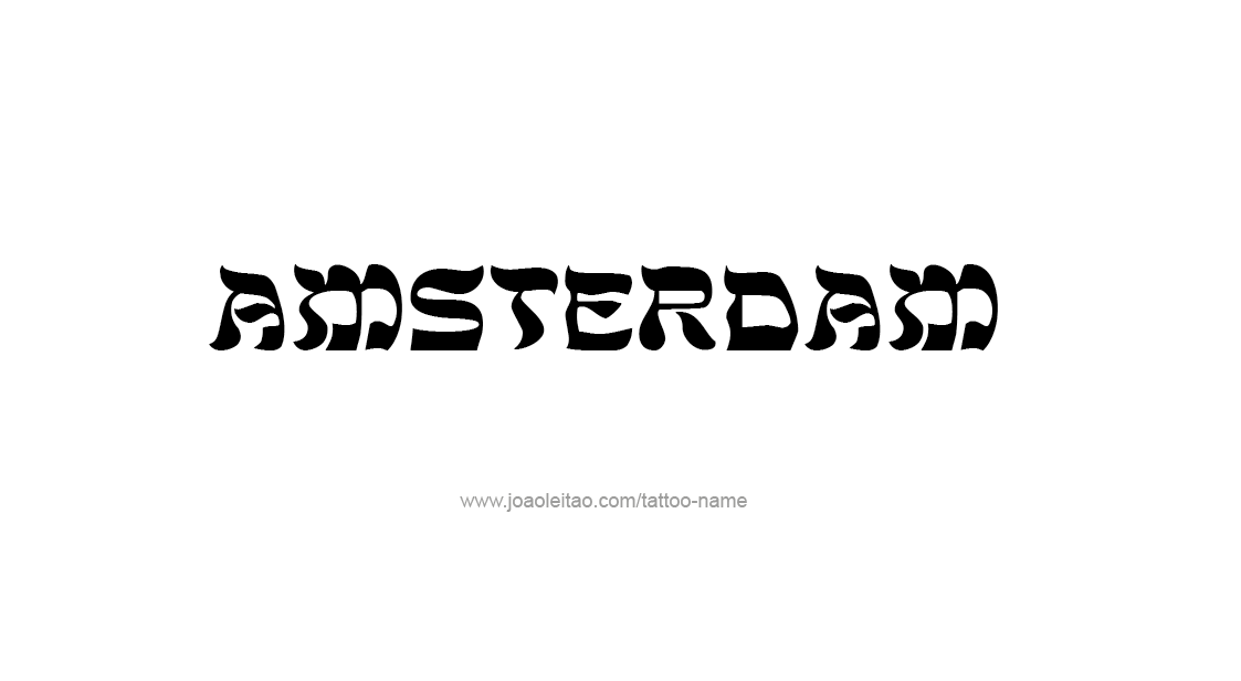 Tattoo Design City Name Amsterdam