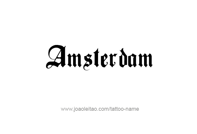 Tattoo Design City Name Amsterdam