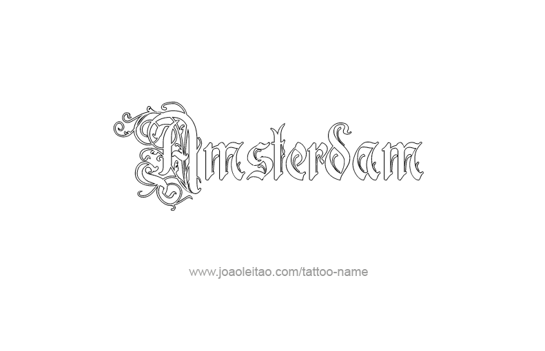 Tattoo Design City Name Amsterdam