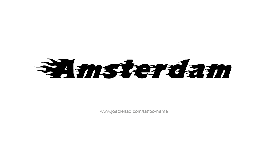 Tattoo Design City Name Amsterdam