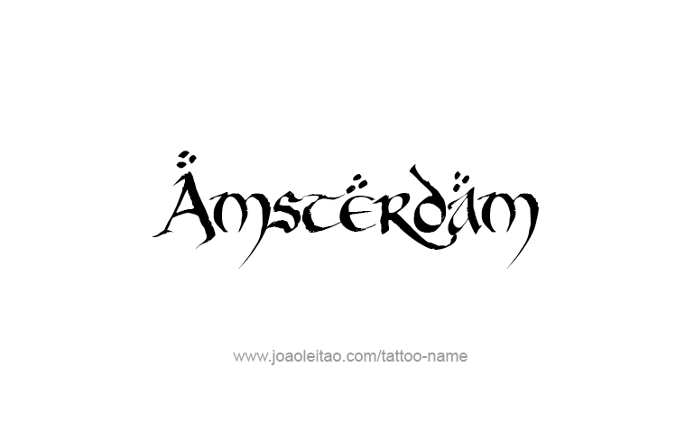 Tattoo Design City Name Amsterdam