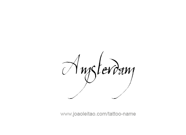 Tattoo Design City Name Amsterdam