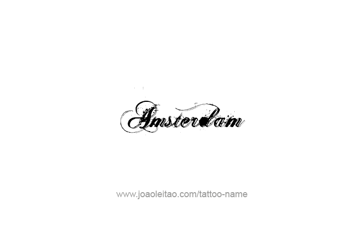 Tattoo Design City Name Amsterdam