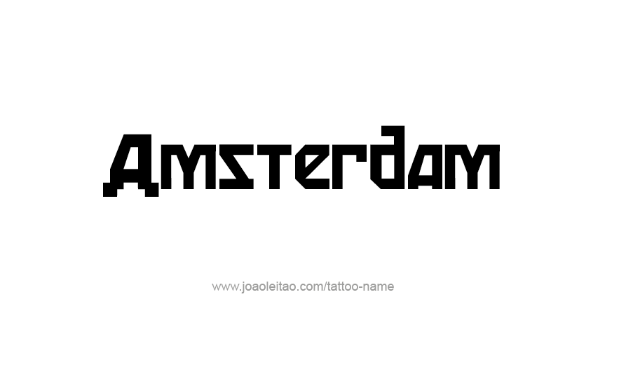 Tattoo Design City Name Amsterdam