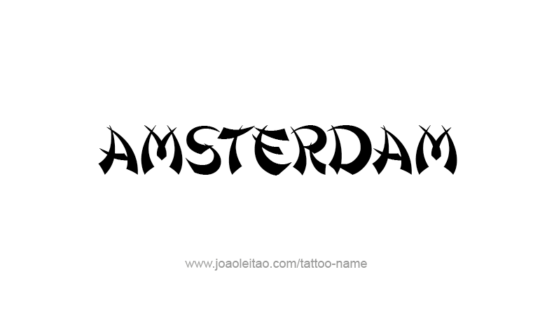 Tattoo Design City Name Amsterdam