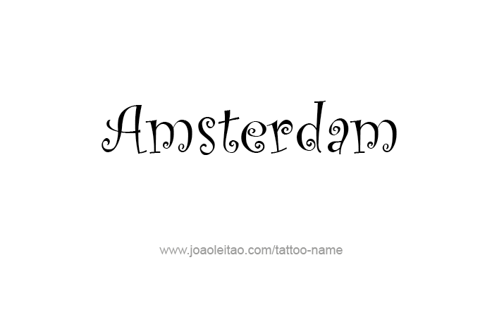 Tattoo Design City Name Amsterdam