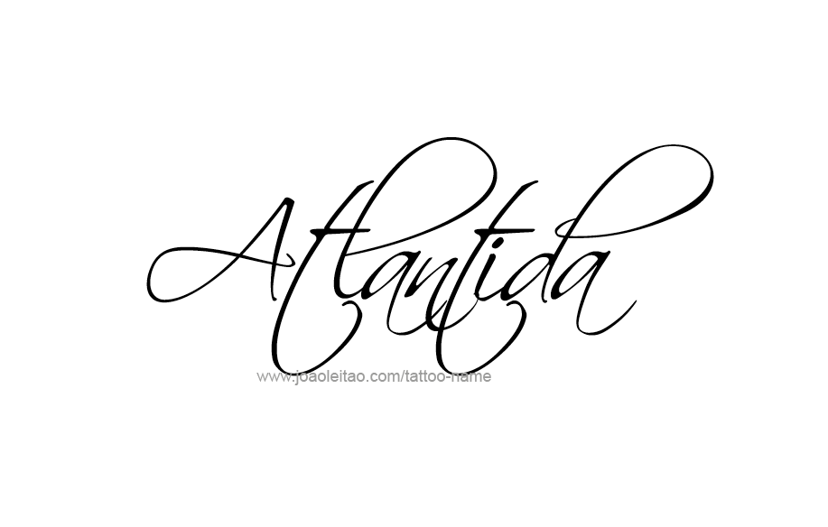 Tattoo Design City Name Atlantida