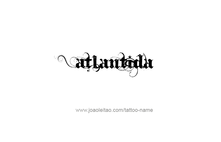 Tattoo Design City Name Atlantida