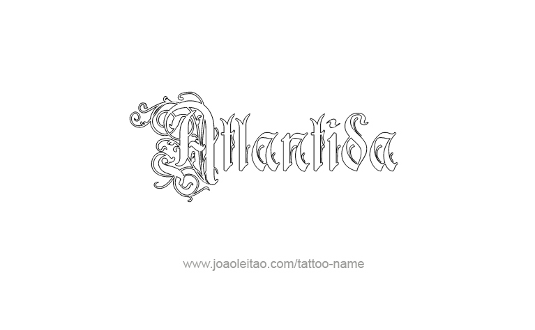 Tattoo Design City Name Atlantida