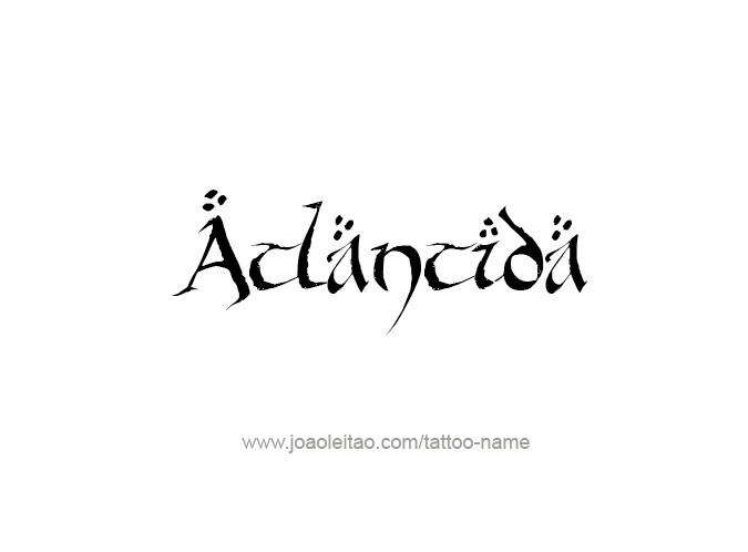 Tattoo Design City Name Atlantida