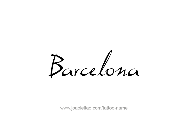 Tattoo Design City Name Barcelona