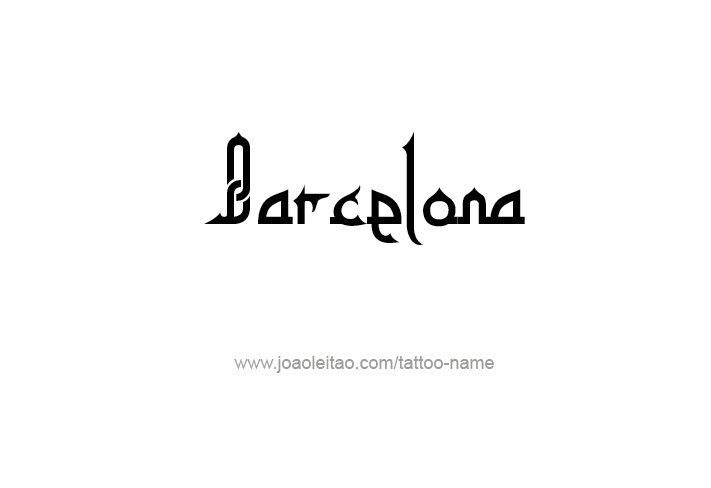 Tattoo Design City Name Barcelona