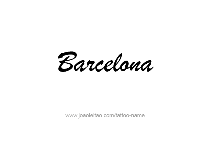 Tattoo Design City Name Barcelona