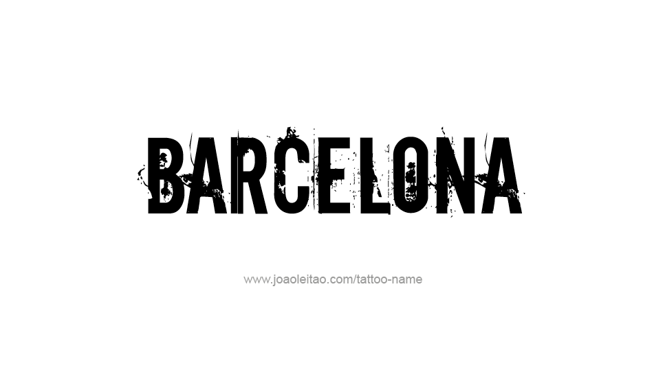 Tattoo Design City Name Barcelona