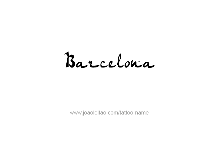 Tattoo Design City Name Barcelona