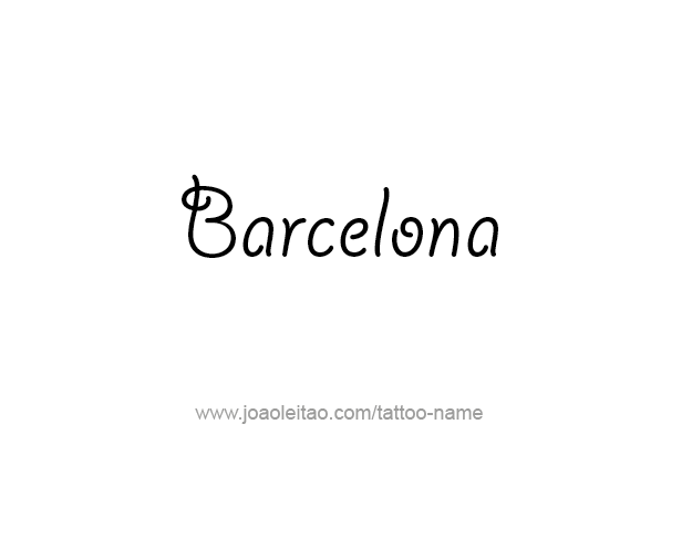 Tattoo Design City Name Barcelona