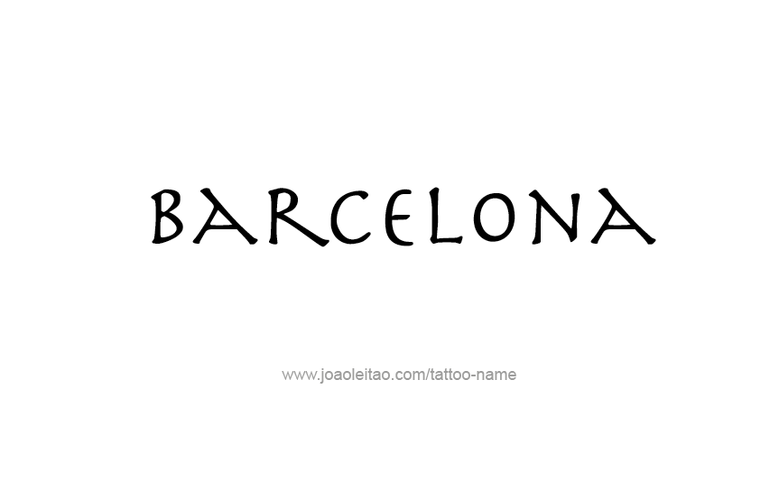 Tattoo Design City Name Barcelona