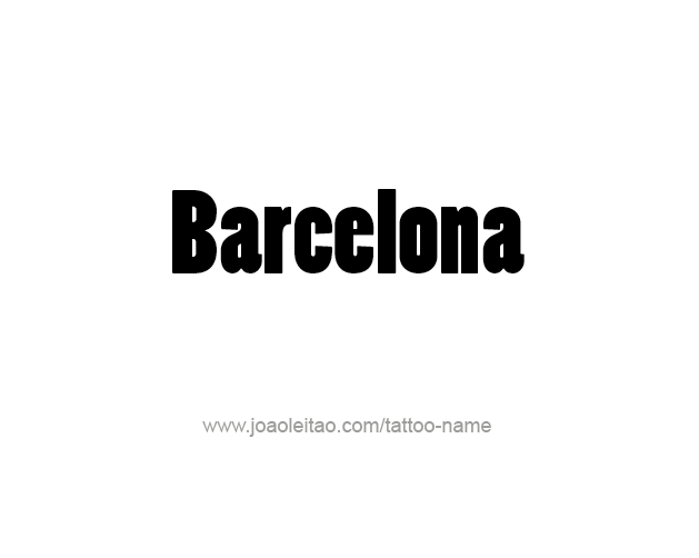 Tattoo Design City Name Barcelona