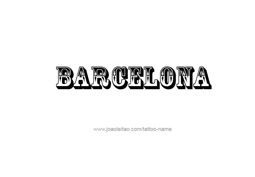 Tattoo Design City Name Barcelona