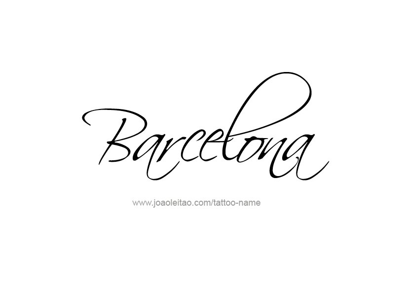 Tattoo Design City Name Barcelona