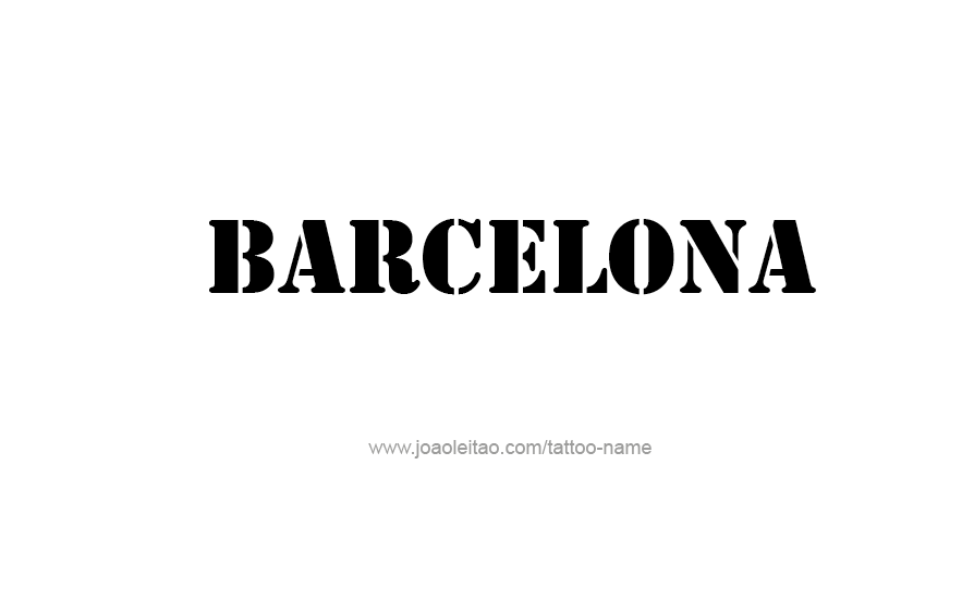 Tattoo Design City Name Barcelona