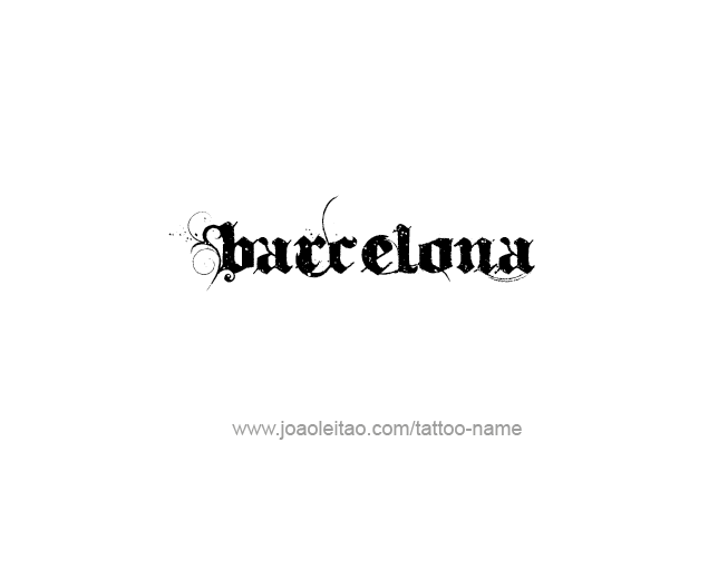 Tattoo Design City Name Barcelona