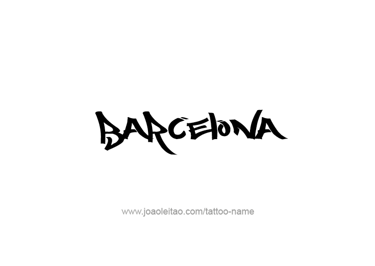 Tattoo Design City Name Barcelona