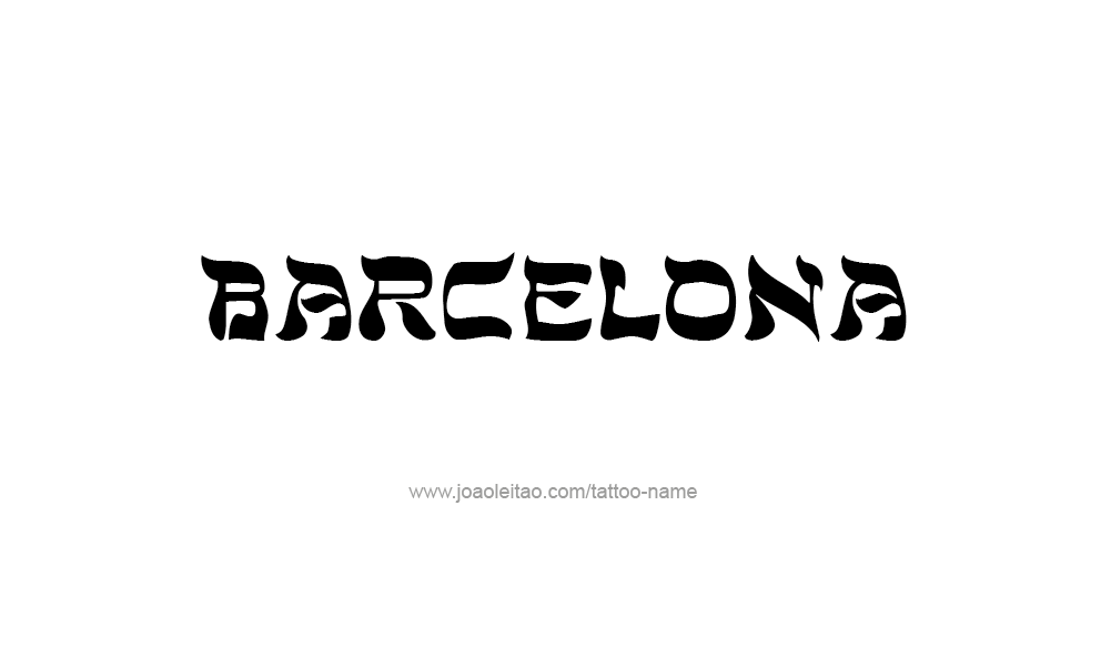 Tattoo Design City Name Barcelona