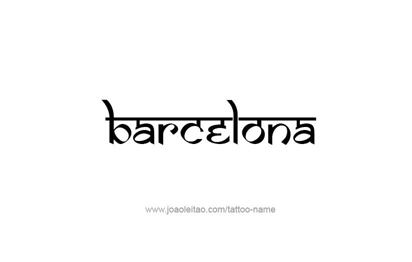 Tattoo Design City Name Barcelona