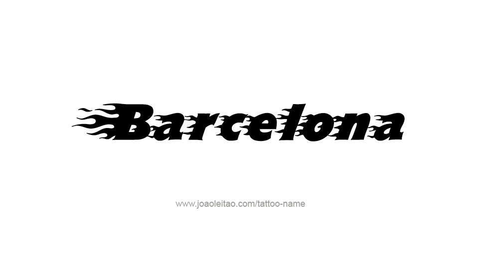 Tattoo Design City Name Barcelona